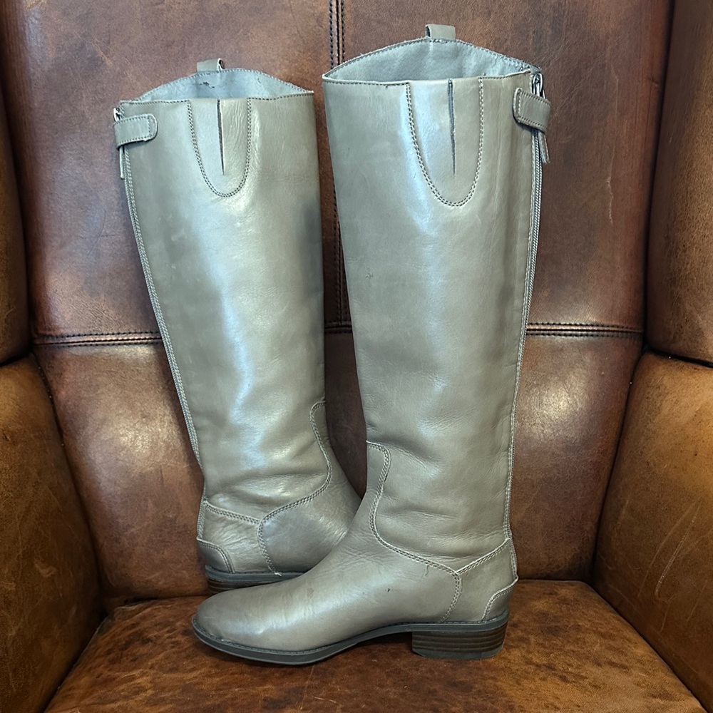 Sam Edelman Taupe Leather Tall Boots Women’s 5 - Picture 8 of 9